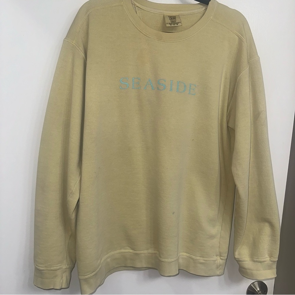 cute yellow seaside sweatshirt